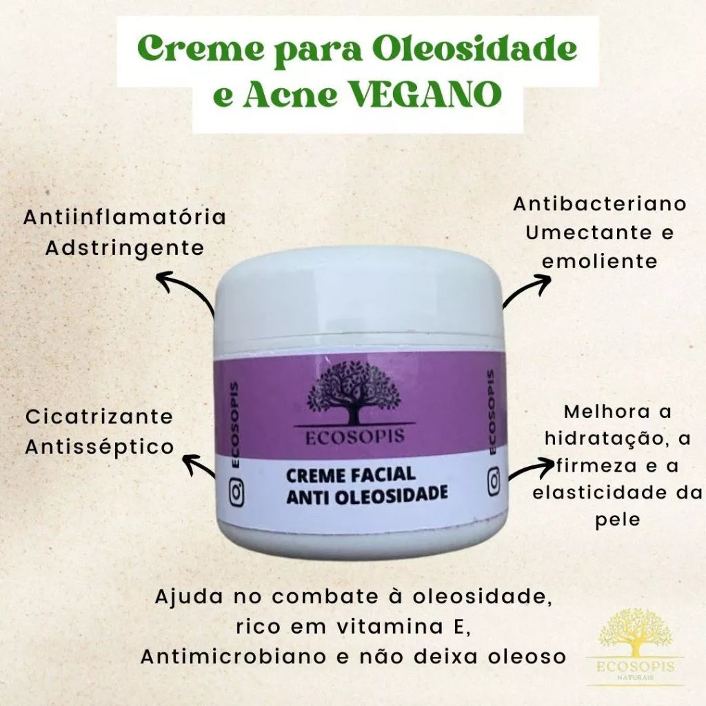 Creme para Oleosidade e Acne VEGANO