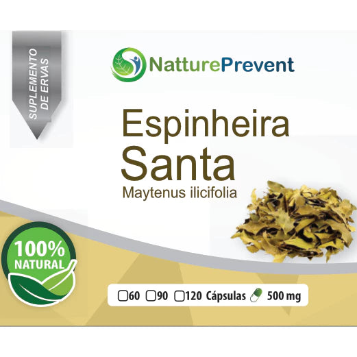 Espinheira Santa 60 / 90 / 120 Cápsulas de 500mg Suplemento alimentar