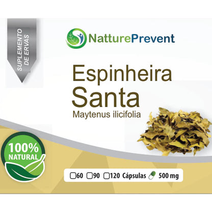 Espinheira Santa 60 / 90 / 120 Cápsulas de 500mg Suplemento alimentar