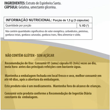 Espinheira Santa 60 / 90 / 120 Cápsulas de 500mg Suplemento alimentar