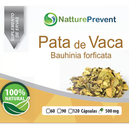 Pata de Vaca Bauhinia forficata 500mg 60 / 90 / 120 Cápsulas - Suplemento Alimentar Natural