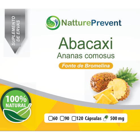 Abacaxi Ananas comosus 500mg 60 / 90 / 120 Cápsulas - Suplemento Alimentar Natural