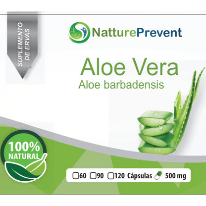 Aloe Vera 500mg 60 / 90 / 120 Cápsulas - Suplemento Alimentar Natural