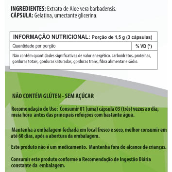 Aloe Vera 500mg 60 / 90 / 120 Cápsulas - Suplemento Alimentar Natural