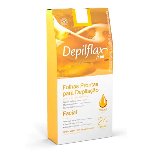 Folhas Prontas Depilação Facial Depilflax 24 und - Escolha