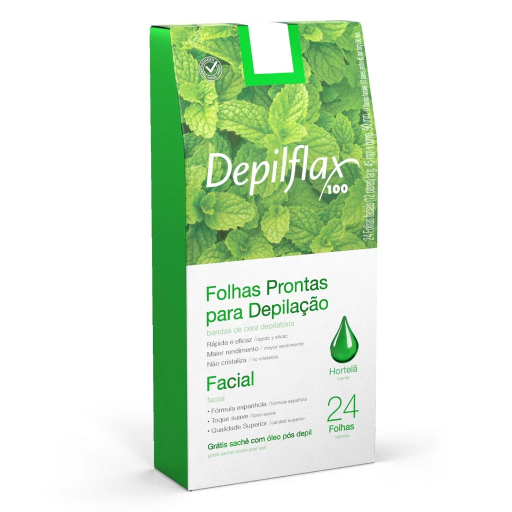 Folhas Prontas Depilação Facial Depilflax 24 und - Escolha