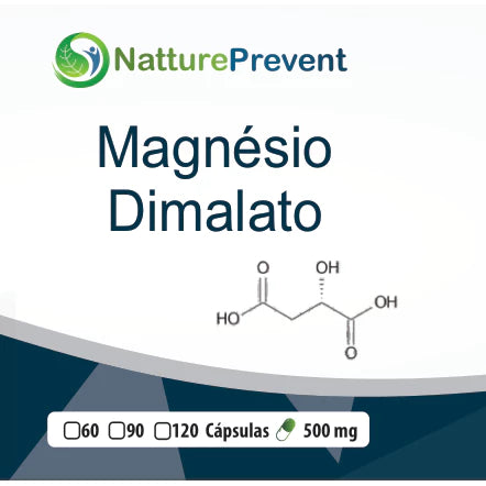 Magnésio Dimalato 500mg 60 / 90 / 120 Cápsulas - Suplemento Alimentar Natural