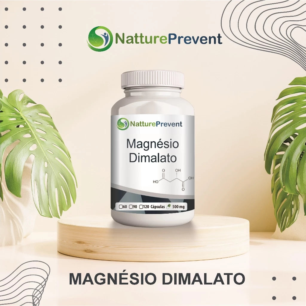 Magnésio Dimalato 500mg 60 / 90 / 120 Cápsulas - Suplemento Alimentar Natural