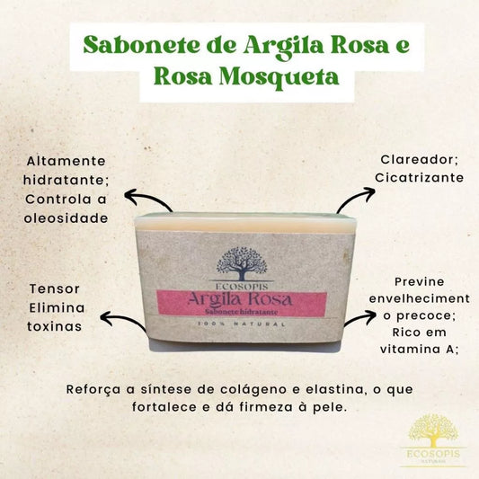 Sabonete de Argila Rosa e Rosa Mosqueta