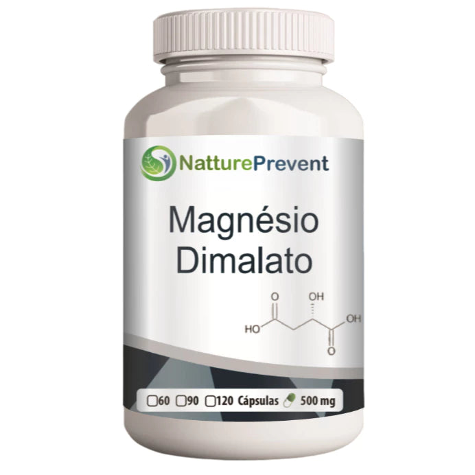 Magnésio Dimalato 500mg 60 / 90 / 120 Cápsulas - Suplemento Alimentar Natural