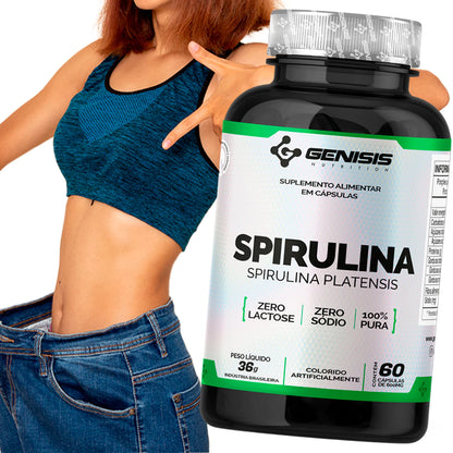 Spirulina 100% Puro Natural Espirulina - 60 Capsulas