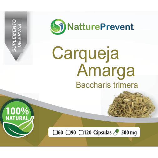 Carqueja Amarga 60 / 90 / 120 Cápsulas 500mg - suplemento alimentar natural