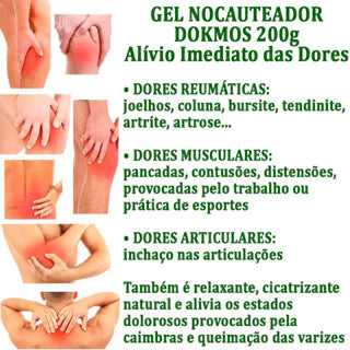 GEL DE MASSAGEM PARA DOR NOCAUTEADOR  DOKMOS CANELA DE VELHO 100% ORIGINAL