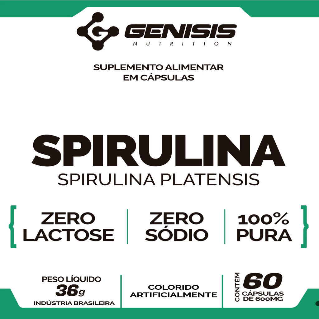 Spirulina 100% Puro Natural Espirulina - 60 Capsulas