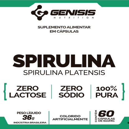 Spirulina 100% Puro Natural Espirulina - 60 Capsulas