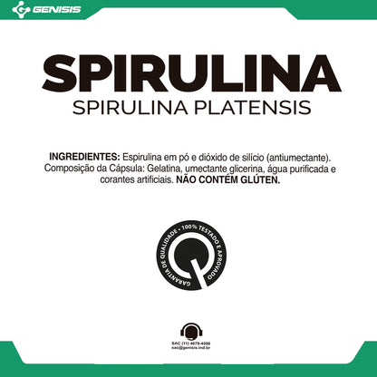 Spirulina 100% Puro Natural Espirulina - 60 Capsulas