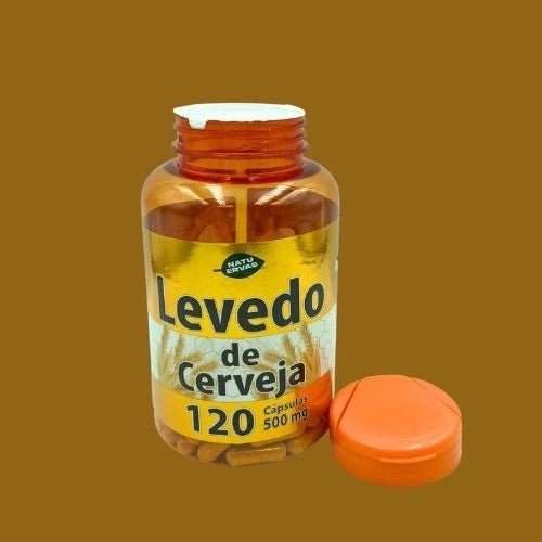 levedura de cerveja - levedo 100% natural 120 capsulas de 500 mg